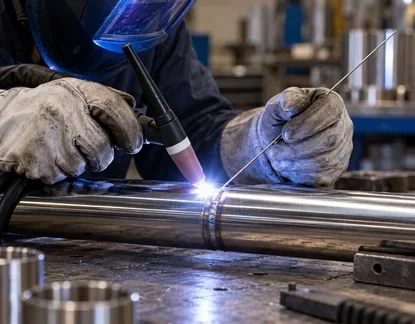 Cordone di saldatura MIG/TIG su componente metallico